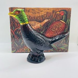 Avon vintage pheasant decanter deep woods aftershave glass bottle 5oz with box.